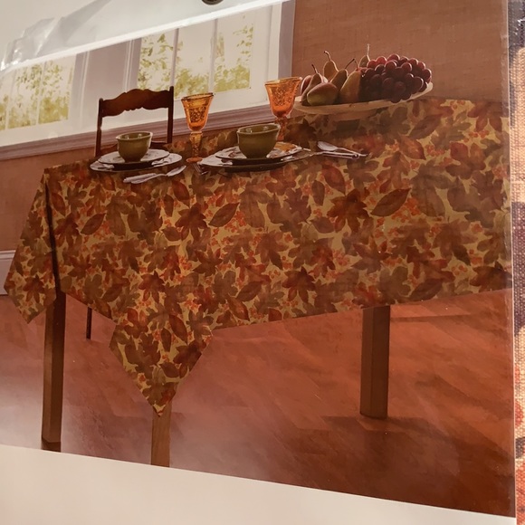 52”x78 Oblong Table Cloth Fall Autumn Leave Thanksgiving Dinner Party Halloween - Picture 9 of 12
